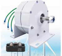 Generador de imán permanente trifásico de 12000 W, bajo RPM, alternador de CA sin engranajes para energía libre, ideal para turbinas de agua y viento, incluye rectificador (96 V)