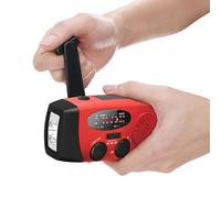 Generador de manivela,Cargador de manivela | Energía móvil 2000MAH, linternas LED, Alerta meteorológica Am/FM/NOAA, métodos de Carga, Radio meteorológica