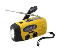 Generador de manivela Linterna con cargador de emergencia 3 en 1, generador de manivela manual, cargador de Radio FM/AM alimentado por dínamo Solar, linterna LED Estación de energía portátil Fuente de