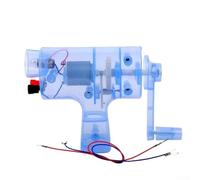 Generador de manivela para experimentos de enseñanza de física y ciencias, salida de 6.3 V CC, herramienta de demostración de conversión de energía alimentada manual, azul