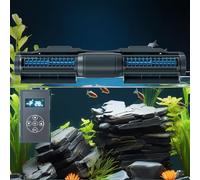 Generador de olas para acuarios, bomba de flujo cruzado ajustable, generador de olas con bomba de flujo cruzado sinusoidal, con controlador de pantalla LCD, base magnética doble, para acuarios de ar