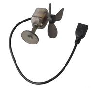 Generador de turbina de viento portátil de 5 W, cargador USB para acampar al aire libre, ciclismo, dispositivo compacto de energía eólica de plástico para teléfono, banco de energía, negro