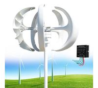 Generador de turbina eólica, Kit de generador de turbina eólica Vertical de 13 000 W - Sistema de energía renovable de 5 aspas para viviendas, farolas y embarcaciones - Solución de energía e