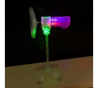 Generador de turbina eólica más pequeño para herramientas de enseñanza, modelo de plantilla de muestra con rotación de 360 grados y bajo consumo de energía para experimentos científicos, azul