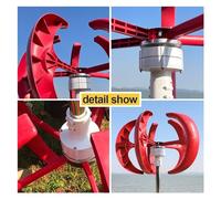 Generador de turbina eólica, Turbina eólica de 1500 W, farola híbrida con motor vertical de 12 V y 24 V, arranque rápido, for uso doméstico o agrícola, con controlador MPPT Para autocaravanas y hogar(
