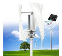 Generador de turbina eólica vertical sin ruido de 12000 W, 12 V, 24 V, 48 V, kit residencial de levitación magnética con controlador MPPT, para iluminación pública del hogar, color blanco-12 V