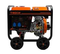 Generador Diésel Eléctrico Portátil Monofásico Marco Abierto 2kVA 230V 6CV 3.8kW 5en1 Pantalla Digital Arranque Manual, Salida AC DC,12.5L Capacidad Tanque,con Kit de Herramientas+Embudo Incluidos