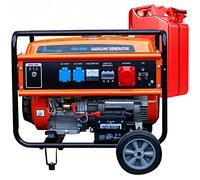Generador electrico gasolina, Grupo electrógeno 5,5kW 3F, Potencia máx.5500W, Capacidad del depósito 25L, funcionamiento hasta 11 horas, Generador silencioso con Protección contra averías/sobrecargas