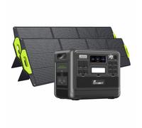 Generador eléctrico portátil FOSSiBOT F2400 equipado con dos SP200, batería LiFePO4 con potencia de salida de 2400 W, generador solar adecuado para casas/camping/autocaravanas nuevo