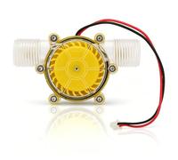 Generador hidroeléctrico de mini tubería, generador hidroeléctrico portátil F50 con turbina de flujo de agua de voltaje estable para equipos de generación de energía (F50 5V amarilla transparente)
