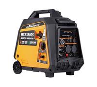 Generador inversor MaXpeedingrods con control remoto, funciona con gas y gasolina, y tiene arranque eléctrico.