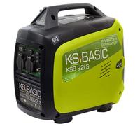Generador inverter KSB 22i S de 2000 W, conversión electrónica, generador de gasolina silencioso y ligero, motor Euro V, 2 enchufes de 16 A (230 V), modo ECON, carcasa de aislamiento acústico,