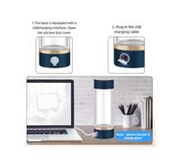 Generador Portátil de Agua Hidrogenada, Botella para Hacer Agua Rica en Hidrógeno, Vaso Recargable por USB, Botella para Beber de 420 Ml