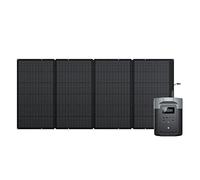 Generador solar EcoFlow DELTA 2 Max Capacidad 2048Wh Batería LFP Estación portátil y panel solar 400W Hasta 3100 W de salida CA Carga 0-80% en 53 min Exteriores, acampadas, autocaravana, balcones