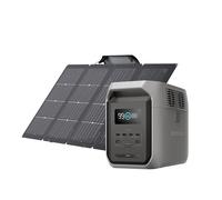 Generador solar EF EcoFlow DELTA 3 1500 con panel solar bifacial EcoFlow de 220 W, entrada fotovoltaica de 500 W, células LiFePO4, capacidad de 1536 Wh para energía de respaldo, camping y autocaravana