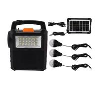Generador solar Estación de energía portátil Multifuncional Ligero Compacto con luces LED Paneles solares para acampar Emergencia Hogar Respaldo Material ABS Batería de 6000 mAh