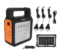 Generador Solar para Exteriores, Banco de Energía Solar con Panel de Luz Brillante, Portátil de 3 Bombillas, Banco de Energía Solar de 6000 MAh para Viajes de Camping, Compatible