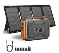 Generador solar portátil, estación de energía portátil de 300 W con panel solar plegable de 60 W, onda sinusoidal pura de 110 V, paquete de batería de litio de 280 Wh con salida de CA CC para uso en