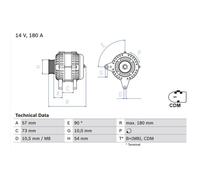 BOSCH Alternador para BMW: SÃ©rie 3, SÃ©rie 5, SÃ©rie 1, X1, X3 (Ref: 0 986 082 200)