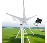 Generador vertical de turbina eólica de 12000 W, CC 12 V/24 V/48 V, 5 aspas, kit de imán permanente de CA trifásico con controlador MPPT para sistema de viento solar híbrido