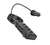 General - Convertidor de corriente USB rápido para vehículo con 3 puertos ABS para carga simultánea de dispositivos y transferencia rápida de energía, adaptador de coche de tarifa rápida