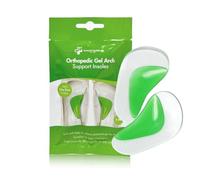 General Healthcare Plantillas ortopédicas de gel para soporte de arco - Soporte para pies planos, almohadillas de gel de silicona suave para aliviar el dolor de pies