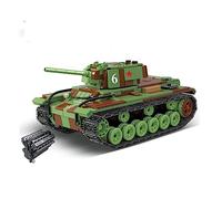 General Jim's KV-1 - Modelo de bloques de construcción de tanque pesado soviético de la Segunda Guerra Mundial, juego de ladrillos militares rusos de 768 piezas con torreta móvil y pistas, motor