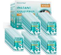 General Medi Paquete de 50 paquetes de hielo para terapia fría instantánea (4 x 5.5 pulgadas), paquetes de hielo desechables para aliviar el dolor, hinchazón, inflamación, esguinces, dolor de muelas,