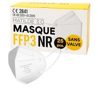 general merchandising Mascarilla FFP3 NR sin válvula - 25 piezas | Matilde 3.0 Certificado CE 2841 | DPI EN 149:2001 + A1:2009 | Máscara protectora desechable de alta filtración