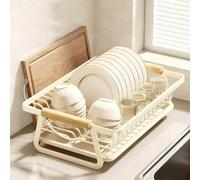 General Multifunctional Large Dish Drainers Dish Racks For Kitchen Counter For Bowls Cups Bottles,Milky White-M