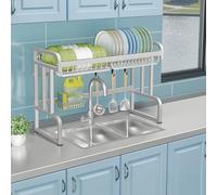 General Over-Sink Dish Drainer Rack with Drain Tray - Space-Saving Kitchen Organizer For Sink Countertop, Single-Layer Design, 65Cm/25In, Ideal For Efficient Drying Storage,5062 Single Lay