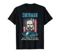 General Sherman Civil War History Come Down Again Cita Camiseta gráfica económica, Hombre, Negro, L