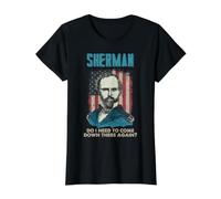 General Sherman Civil War History Come Down Again Cita Camiseta gráfica económica, Mujer, Negro, XL