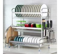 General Stainless Steel Over The Sink Dish Drying Rack with Double Layer Shelf Easy To Use and Space Saving 40Cm Length,Three Layers-Length 40Cm