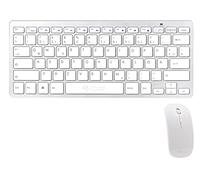 GeneralKeys Packs de Teclado y ratón - Teclado: Juego: Teclado inalámbrico Delgado con Teclas de Tijera en Apariencia de Aluminio y Mouse inalámbrico (ratón, computadora)