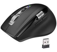 GeneralKeys Ratón multidispositivo inalámbrico con Rueda de Desplazamiento para Pulgar, Bluetooth y 2,4 GHz, silencioso, Recargable USB-C