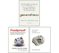 Generations By Jean M. Twenge PhD, Footprints by David Farriery, Foolproof by Dr Sander Van der Linden - Juego de colección de 3 libros