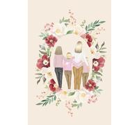 Generations Softcover Notebook: 100-Page 6x9 Blank Journal Featuring Grandma, Daughter & Blonde Grandchildren, Flowers notebook