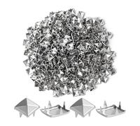 Generchin 1000 Piezas de Tachuelas Plateadas de 10 mm para Ropa, Tachuelas Cuadradas de Cuatro Mordazas para Manualidades, Tachuelas Metálicas Punk para Chaquetas de