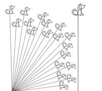 Generchin 20 Palos Portatarjetas de Flores Doradas, Púas Florales de Alambre de Metal de 12 Pulgadas, Portatarjetas de Flores Doradas, Negro