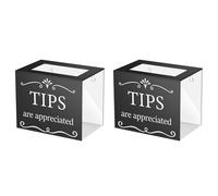 Generchin 2X Botes de Propinas para Dinero Caja de Acrílico para Propinas Cubo para Donaciones de Propinas Contenedor de Almacenamiento de 6 X 4 X 5 Pulgadas Caja