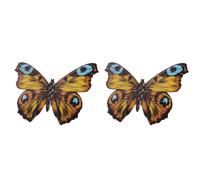 Generchin 2X Decoración de Pared Al Aire Libre Decoración de Mariposas Decoración de Pared de Mariposas de Metal para Valla Pared de Metal para Decoraciones del Hogar Amarillo