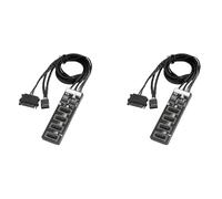 Generchin 2X Divisor de Encabezado USB de 9 Pines, Divisor de Encabezado USB 2.0 con Cable de Alimentación, Concentrador USB Interno para CPU/Luz RGB/Impresora