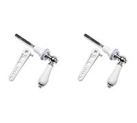 Generchin 2X Manija de Descarga de Inodoro de Cerámica, Manijas de Inodoro Palanca de Descarga Kit de Reemplazo de Manija de Inodoro de Estilo Victoriano Tradicional