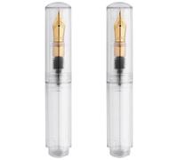 Generchin 2X Mini Pluma Estilográfica con Cuentagotas de Bolsillo, Bolígrafo de Tinta para Escribir, Bolígrafo de Tinta con Punta F, Mini Bolígrafo Portátil de Bolsillo Transparente