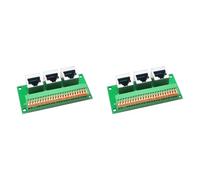 Generchin 2X Placa de Conexión Hembra RJ45, Terminal de Resorte Rápido Sin Soldadura RJ45 A 8 Pines, Conector Hembra RJ45 de Vías con Placa PCB