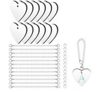 Generchin 36 Piezas Accesorios Dijes Sublimación para el Dije Identificación del Nombre la para Vaso Copa MDF Espacios en Sublimación un Solo Lado A Granel, Corazón