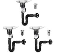 Generchin 3X Kit de Drenaje para de Baño con Trampa en P Flexible y Expandible, Tubo de Drenaje para, Tubo de Drenaje para de Baño Antiolor