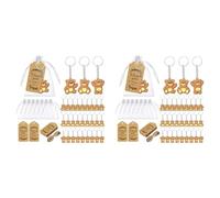 Generchin 40 Piezas Baby Shower Souvenirs Regalo Oso Bolsa de Organza Gracias Etiqueta para Invitados Niña Niño Fiesta de Cumpleaños Suministro