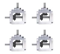 Generchin 4X Caja de Engranajes Cónicos de Ángulo Recto de 90 Grados, Eje de Salida Simple 1:1, 1 Módulo, Engranaje Cónico de 20 Dientes, de Aluminio